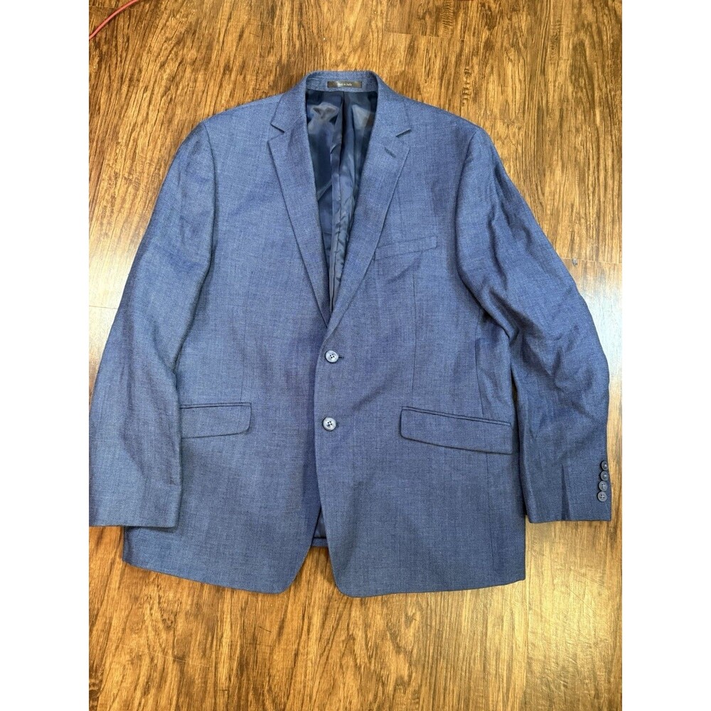 Calvin Klein Men’s Suit Coat 46R Extreme Slim Fit Wool Linen Blue